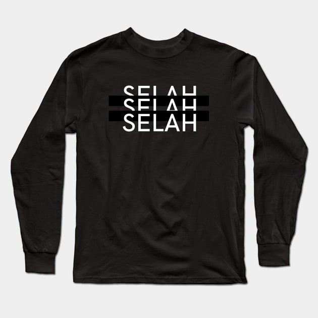 Selah | Christian Typography Long Sleeve T-Shirt by All Things Gospel